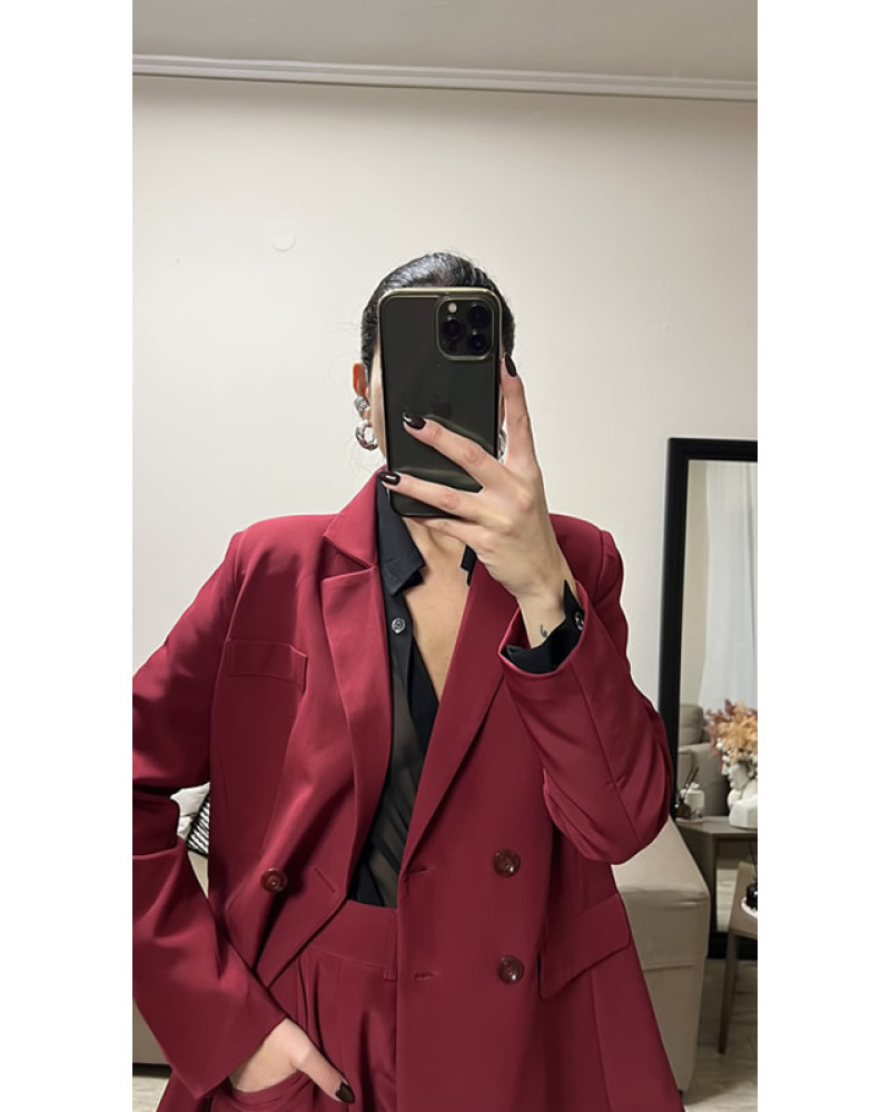 Burgundy Claudia blazer