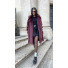 Celine burgundy faux fur coat 