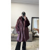 Celine burgundy faux fur coat 